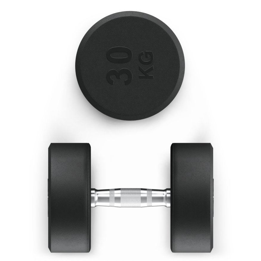 Гантель UNIX Fit PRO круглая обрезиненная 30 кг, 2 шт.