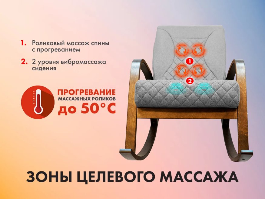 Массажное кресло качалка FUJIMO CAROLINE F2001 TCF Серый