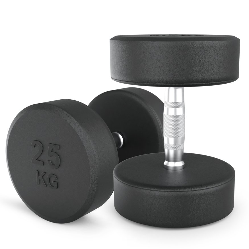 Гантель UNIX Fit PRO круглая обрезиненная 25 кг, 2 шт.