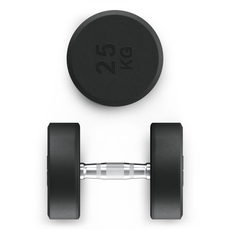 Гантель UNIX Fit PRO круглая обрезиненная 25 кг, 2 шт.