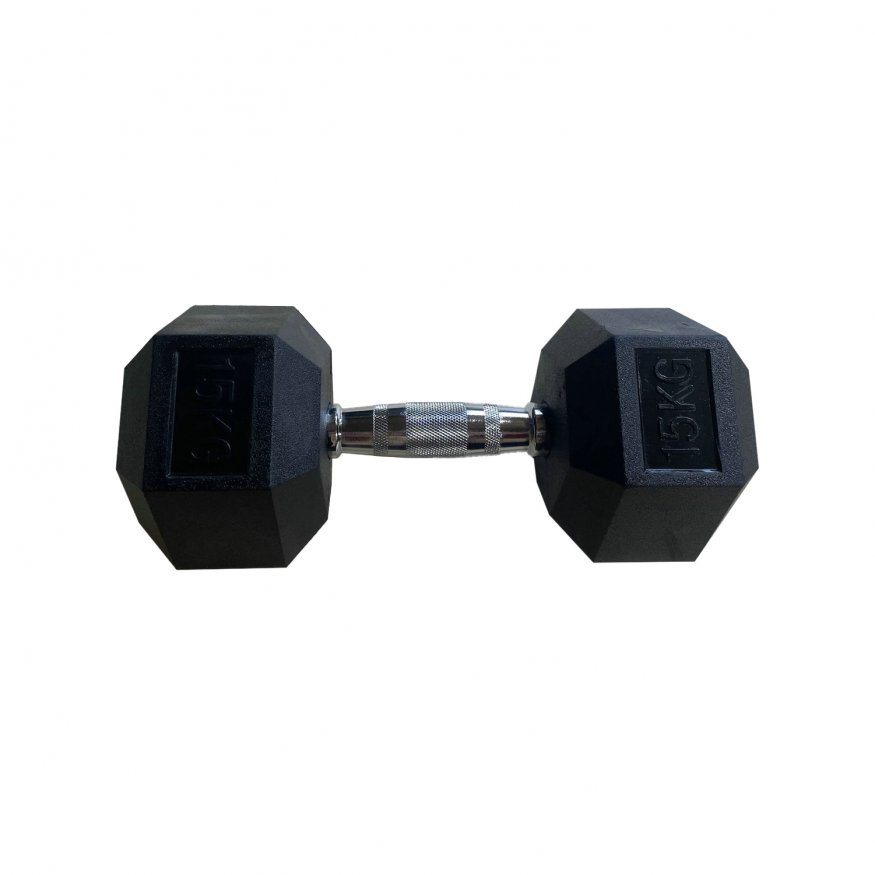 Обрезиненная гексагональная гантель INEX Hex Dumbbell 1 кг, черный, 1 шт