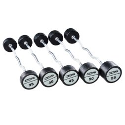 Набор изогнутых полиуретановых штанг LEVEL (шаг 5 кг, 5 шт) PROFI-FIT 35-55 кг