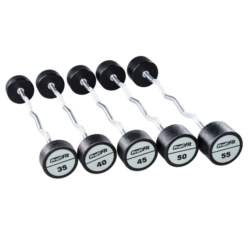 Набор изогнутых полиуретановых штанг LEVEL (шаг 5 кг, 5 шт) PROFI-FIT 35-55 кг