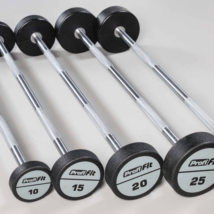 Набор прямых полиуретановых штанг LEVEL (шаг 5 кг, 5 шт) PROFI-FIT 10-30 кг