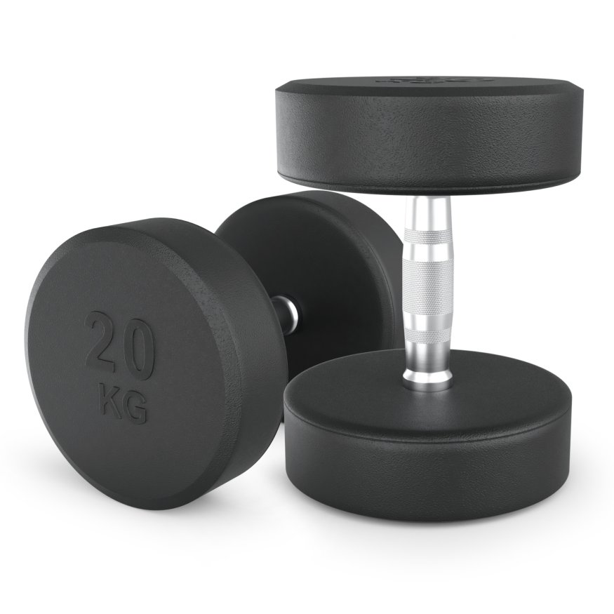 Гантель UNIX Fit PRO круглая обрезиненная 20 кг, 2 шт.