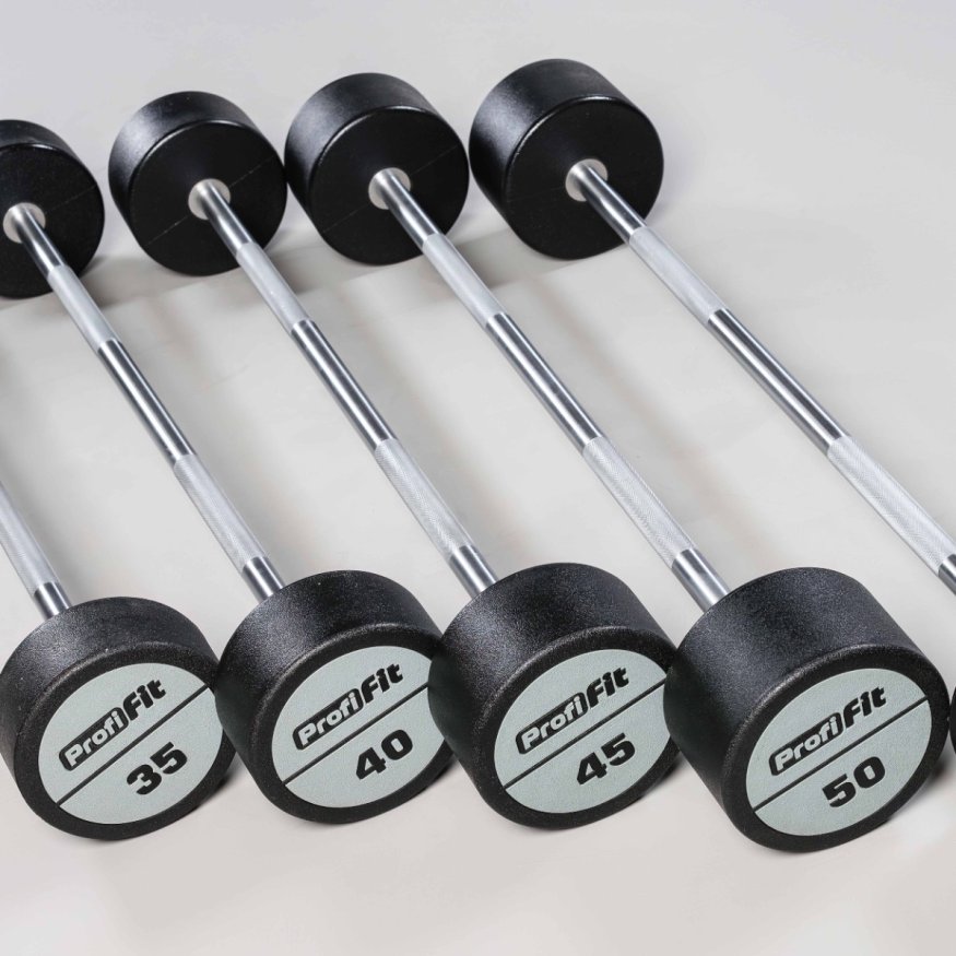 Набор прямых полиуретановых штанг LEVEL (шаг 5 кг, 5 шт) PROFI-FIT 35-55 кг