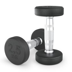 Гантель UNIX Fit PRO круглая обрезиненная 2,5 кг, 2 шт.