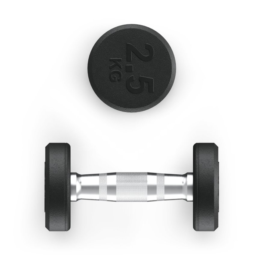 Гантель UNIX Fit PRO круглая обрезиненная 2,5 кг, 2 шт.