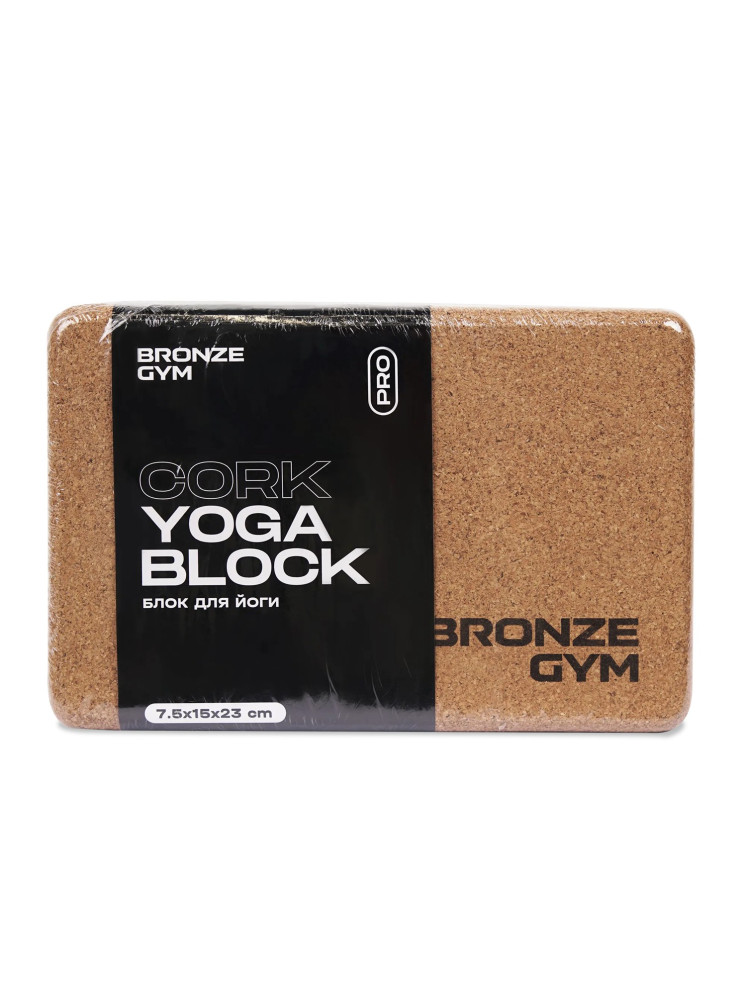 Блок для йоги BRONZE GYM, 23х15х7, 5 см., пробка