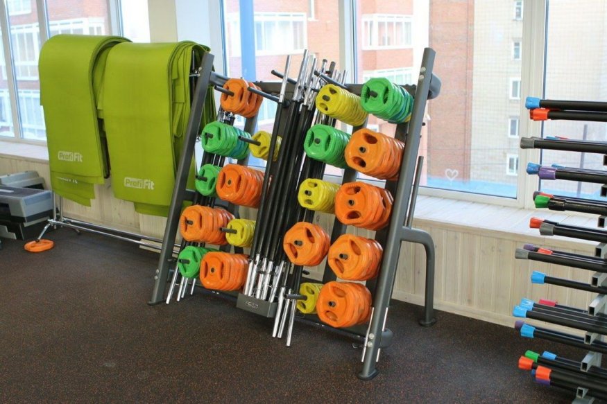 Штанга для аэробики и комплект дисков (1,25-2,5-5 кг) PROFI-FIT