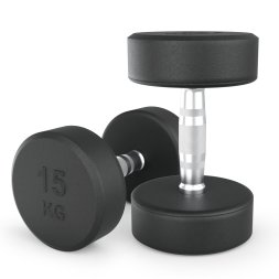 Гантель UNIX Fit PRO круглая обрезиненная 15 кг, 2 шт.