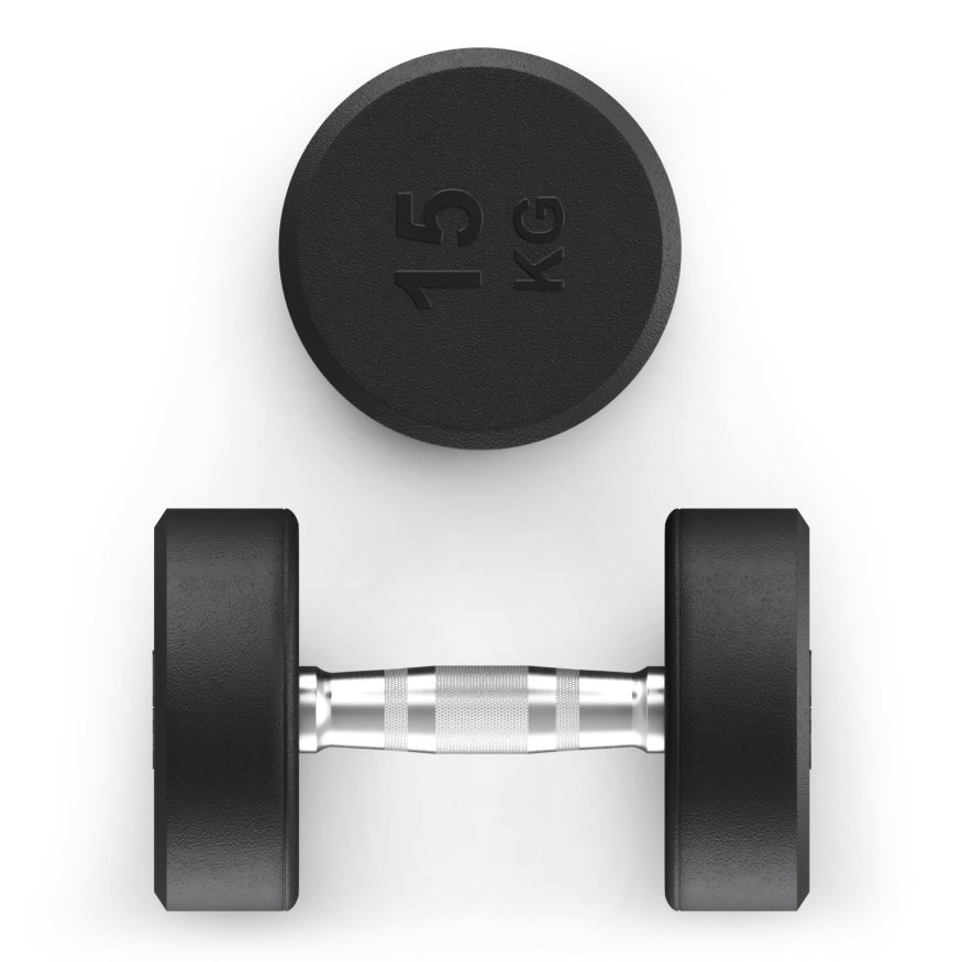 Гантель UNIX Fit PRO круглая обрезиненная 15 кг, 2 шт.