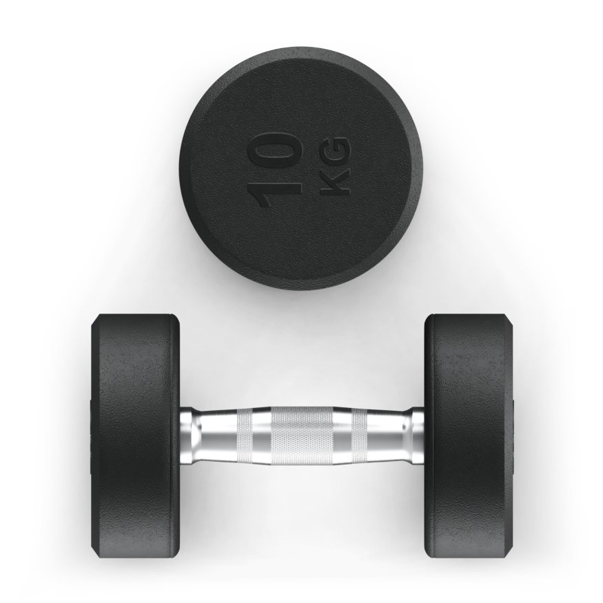 Гантель UNIX Fit PRO круглая обрезиненная 10 кг, 2 шт.