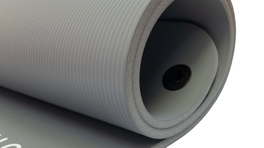 Мат для аэробики NBR 12,5 мм серый с кольцами