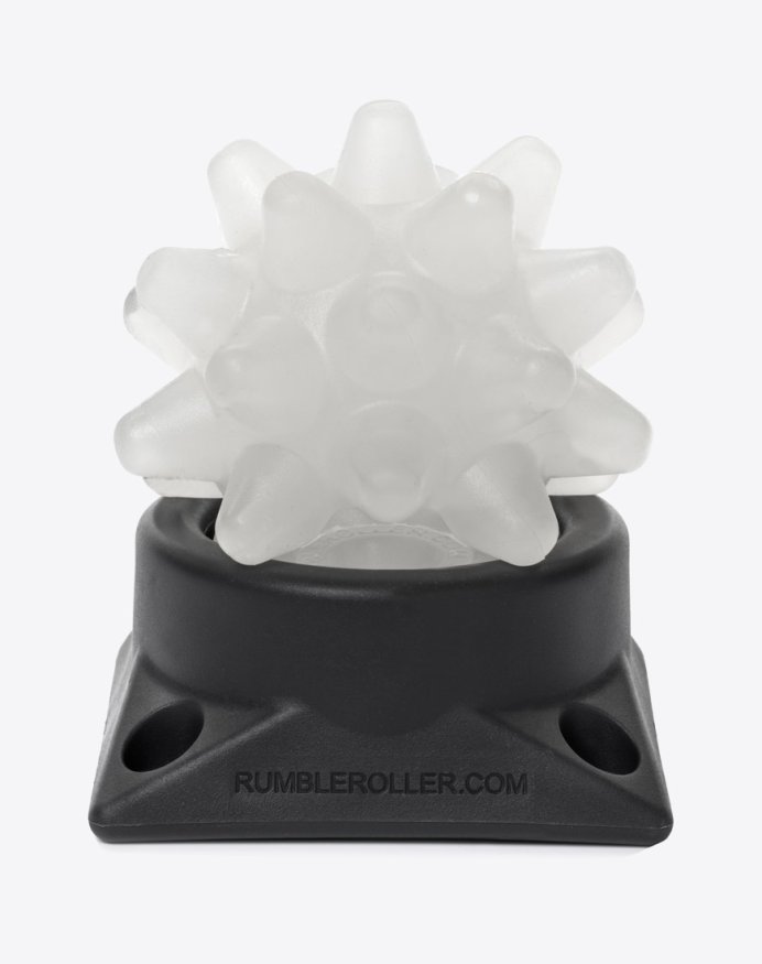 Массажный мяч с подставкой RUMBLEROLLER Original Beastie Ball жесткий, салатовый