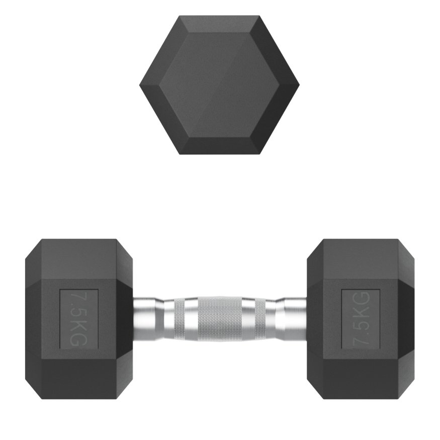 Гантель гексагональная UNIX Fit обрезиненная 7,5 кг, 2 шт.