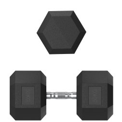 Гантель гексагональная UNIX Fit обрезиненная 50 кг, 2 шт.