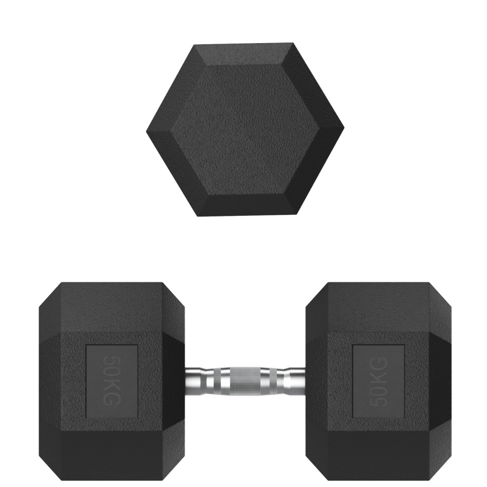 Гантель гексагональная UNIX Fit обрезиненная 50 кг, 2 шт.