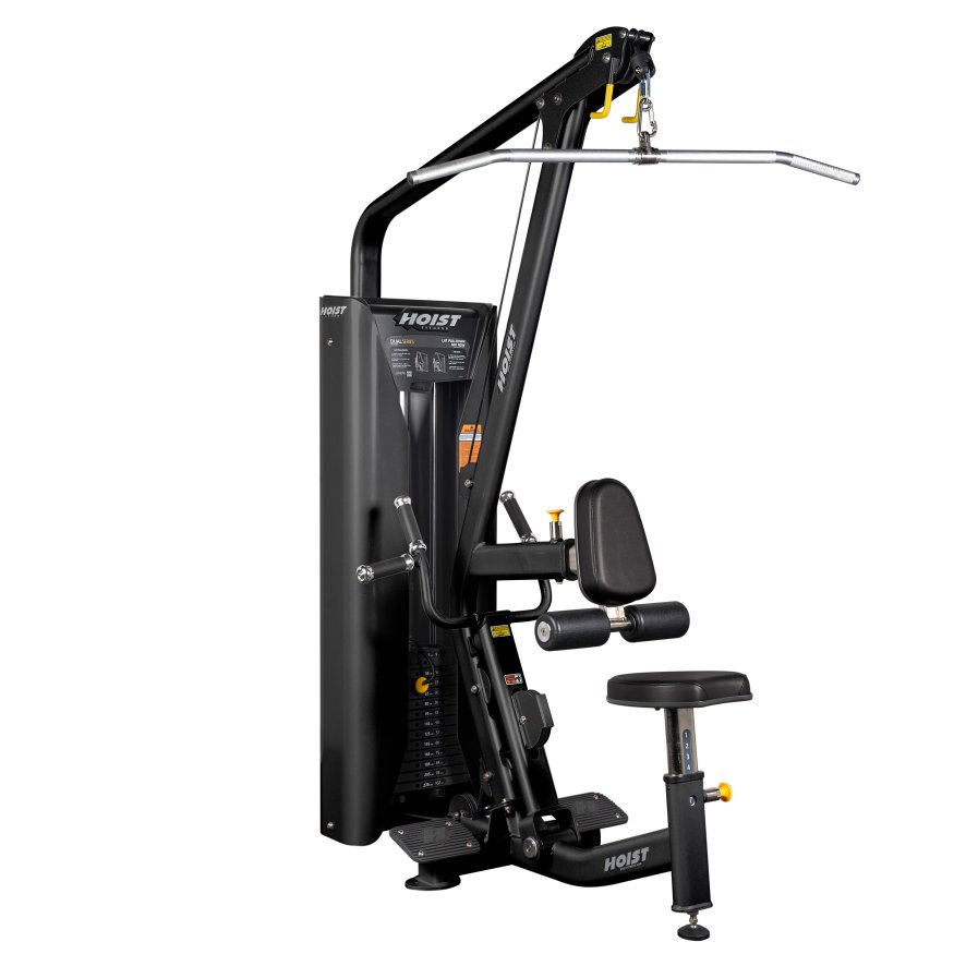 Тяга сверху, Гребная тяга с упором на грудь HOIST HD-3200 стек 113 кг, матовый черный