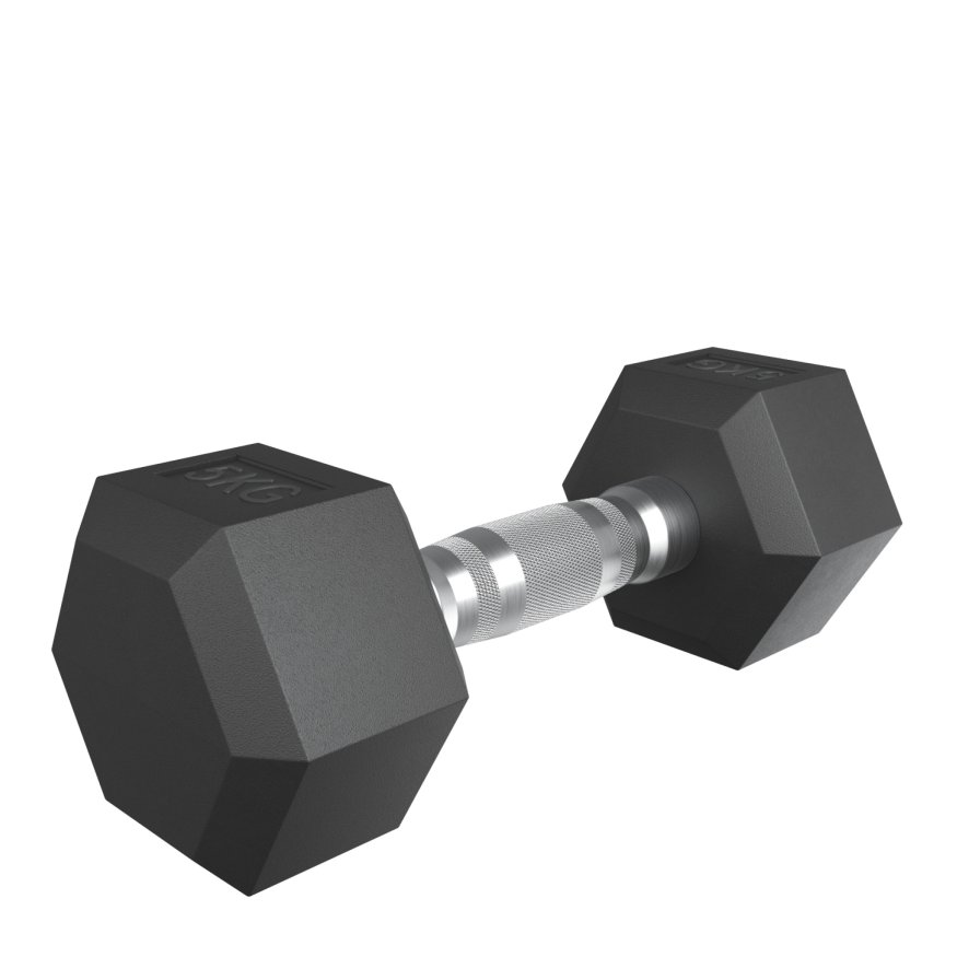 Гантель гексагональная UNIX Fit обрезиненная 5 кг, 2 шт.