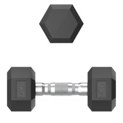 Гантель гексагональная UNIX Fit обрезиненная 5 кг, 2 шт.