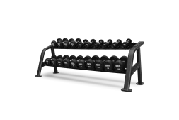 Набор обрезиненных гантелей BRONZE GYM, 27.5-50 кг - 10 пар, шаг 2,5 кг