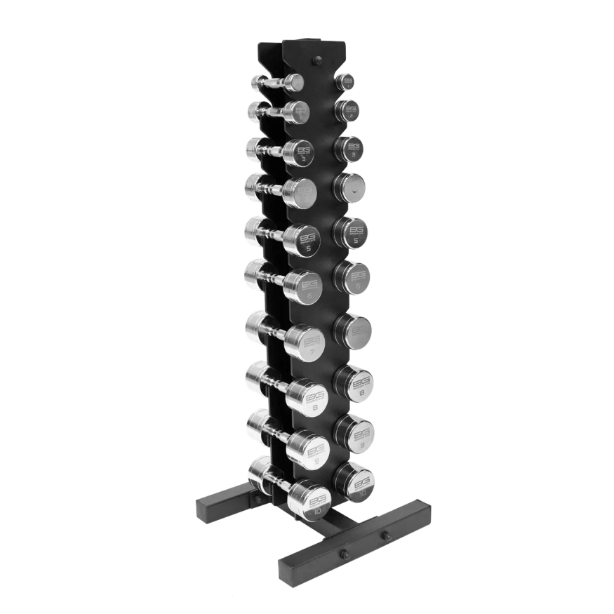 Набор хромированных гантелей BRONZE GYM, 1-10 кг - 10 пар, шаг 1 кг