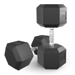 Гантель гексагональная UNIX Fit обрезиненная 45 кг, 2 шт.