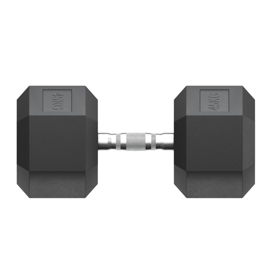 Гантель гексагональная UNIX Fit обрезиненная 45 кг, 2 шт.