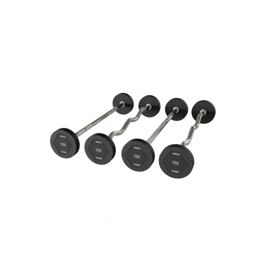 Набор штанг фиксированных изогнутых обрезиненных 10-55 кг Protrain OK3015