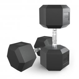 Гантель гексагональная UNIX Fit обрезиненная 40 кг, 2 шт.