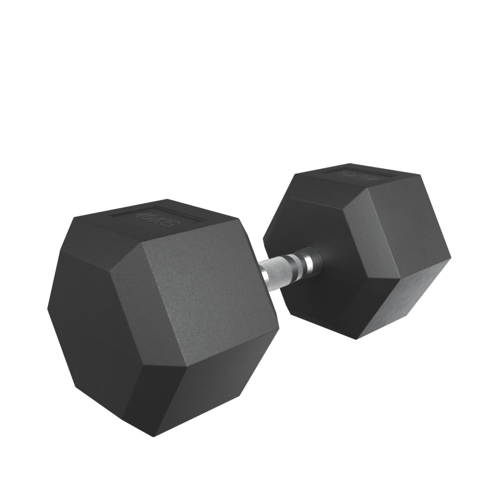 Гантель гексагональная UNIX Fit обрезиненная 40 кг, 2 шт.