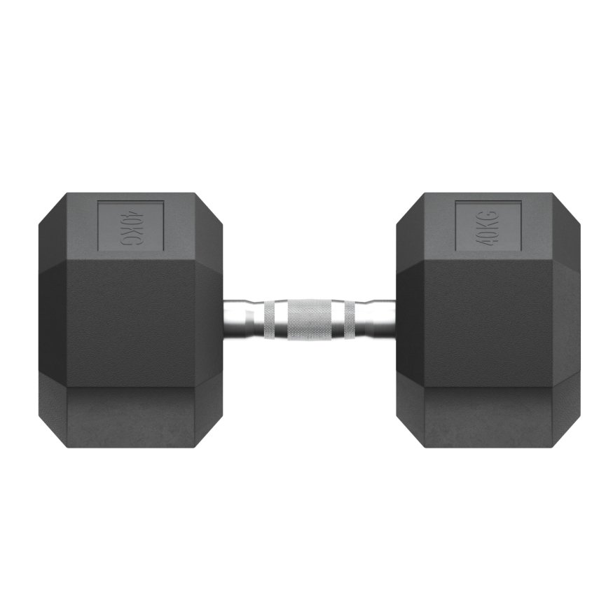 Гантель гексагональная UNIX Fit обрезиненная 40 кг, 2 шт.