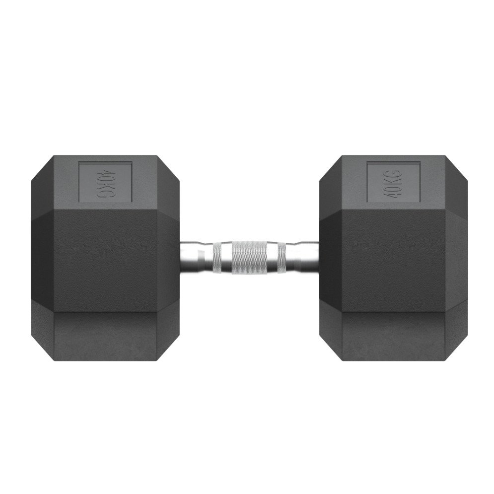 Гантель гексагональная UNIX Fit обрезиненная 40 кг, 2 шт.