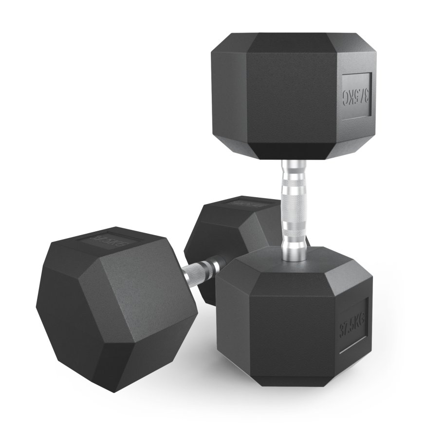 Гантель гексагональная UNIX Fit обрезиненная 37,5 кг, 2 шт.