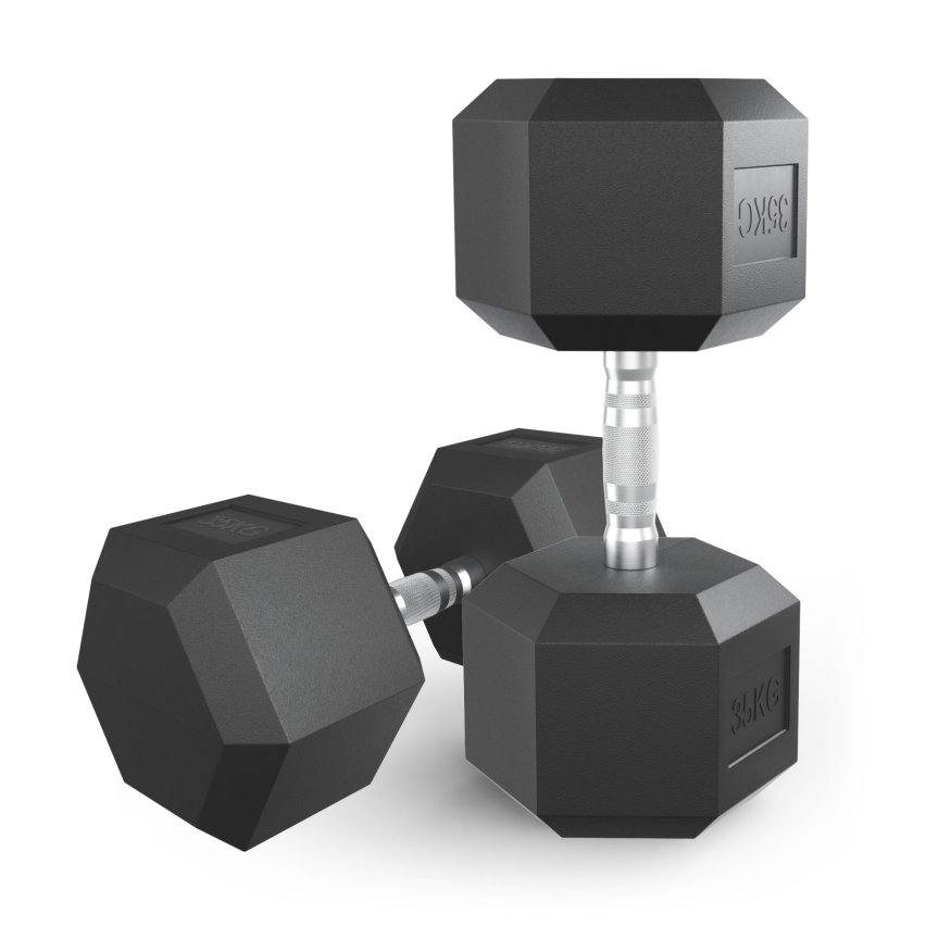 Гантель гексагональная UNIX Fit обрезиненная 35 кг, 2 шт.
