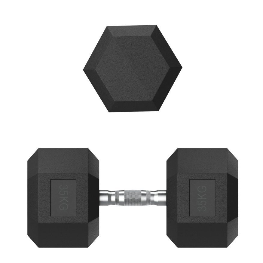 Гантель гексагональная UNIX Fit обрезиненная 35 кг, 2 шт.