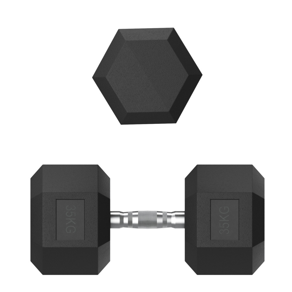 Гантель гексагональная UNIX Fit обрезиненная 35 кг, 2 шт.