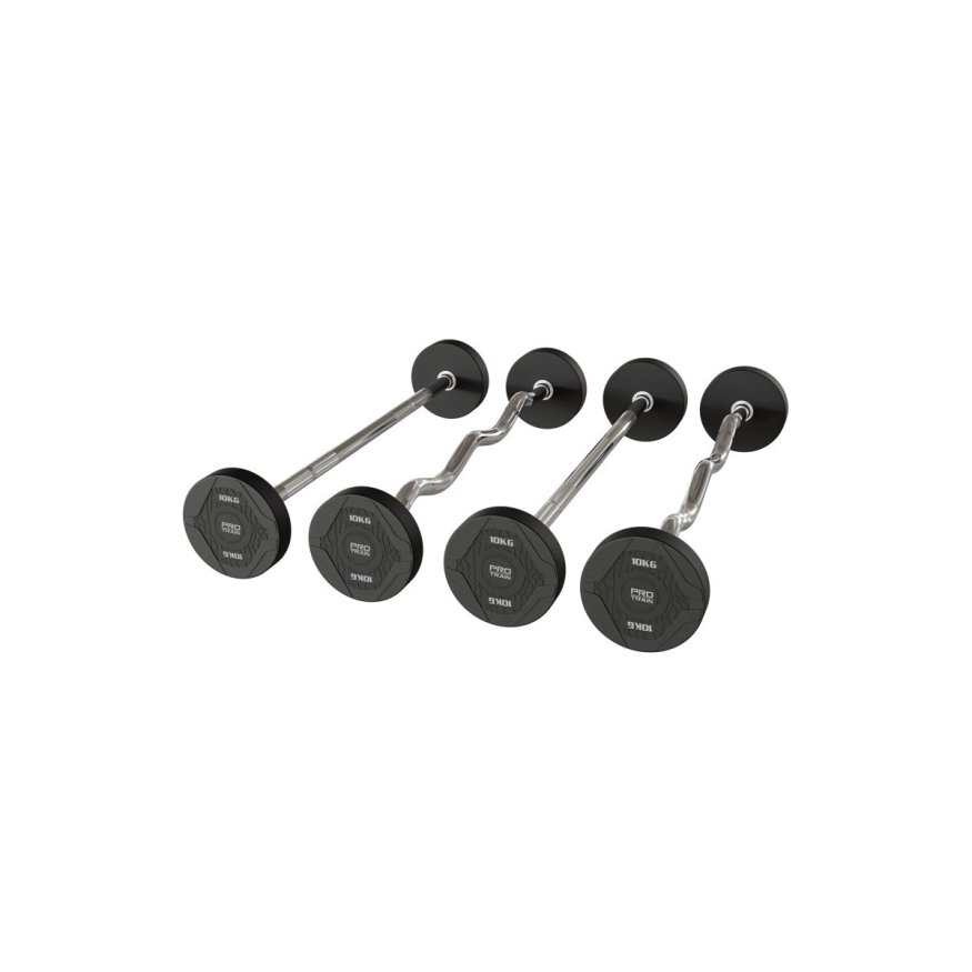 Набор штанг фиксированных изогнутых обрезиненных 10-30 кг Protrain OK3015