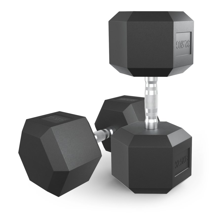 Гантель гексагональная UNIX Fit обрезиненная 32,5 кг, 2 шт.