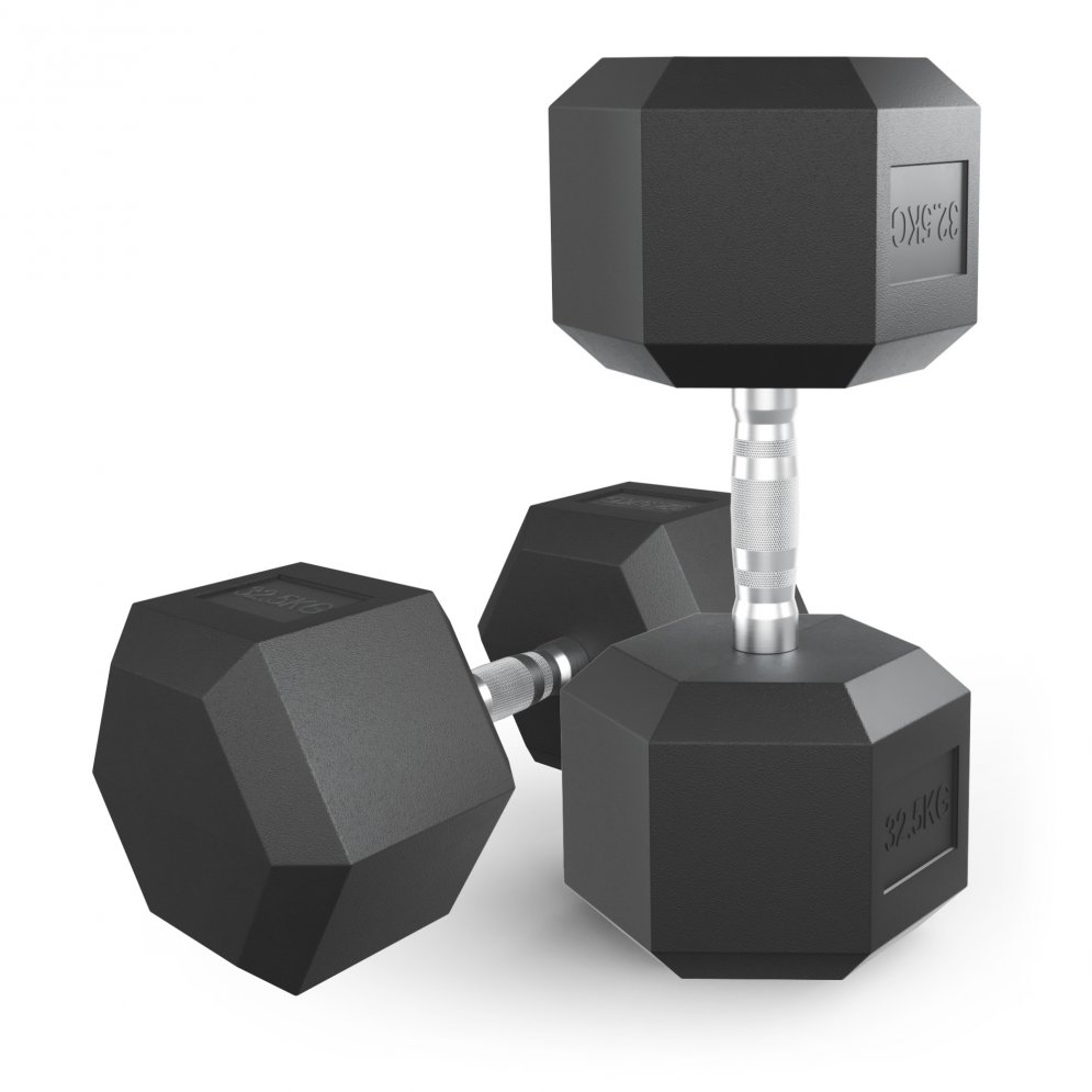 Гантель гексагональная UNIX Fit обрезиненная 32,5 кг, 2 шт.