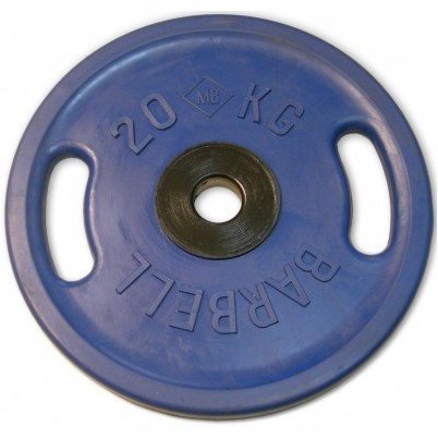 Блин обрезиненный (с ручками) синий MB 20 кг ф50 мм Евро - Классик