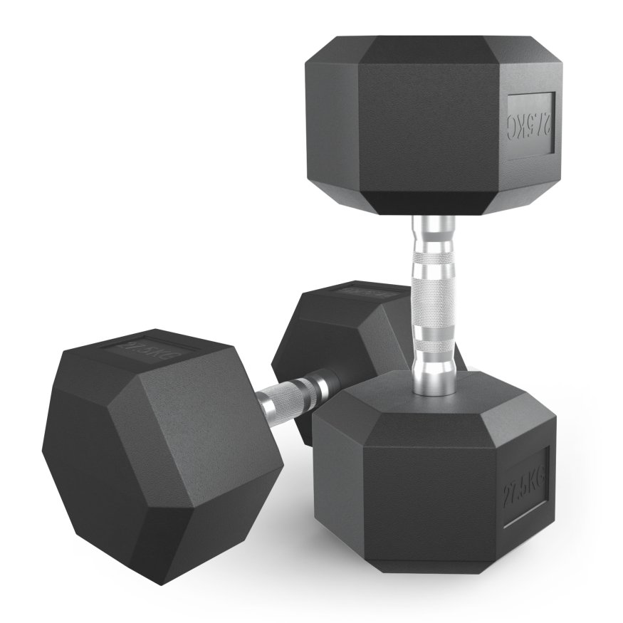 Гантель гексагональная UNIX Fit обрезиненная 27,5 кг, 2 шт.