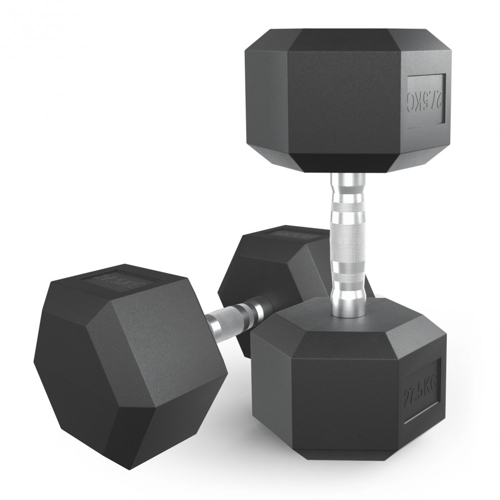 Гантель гексагональная UNIX Fit обрезиненная 27,5 кг, 2 шт.