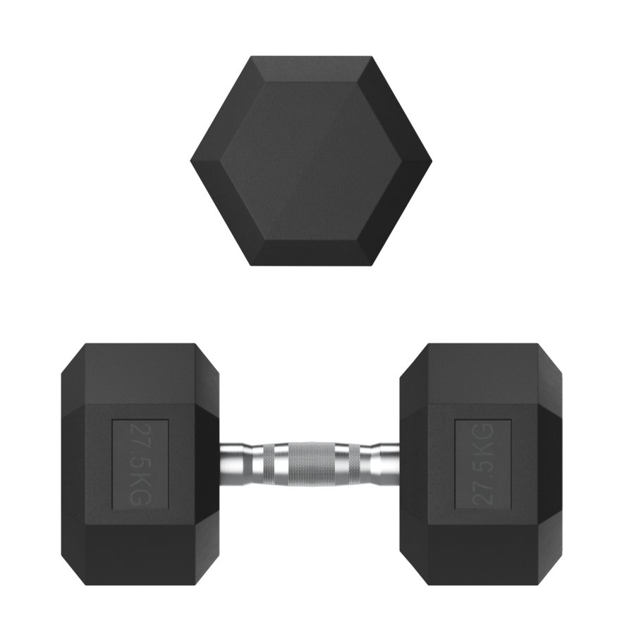 Гантель гексагональная UNIX Fit обрезиненная 27,5 кг, 2 шт.