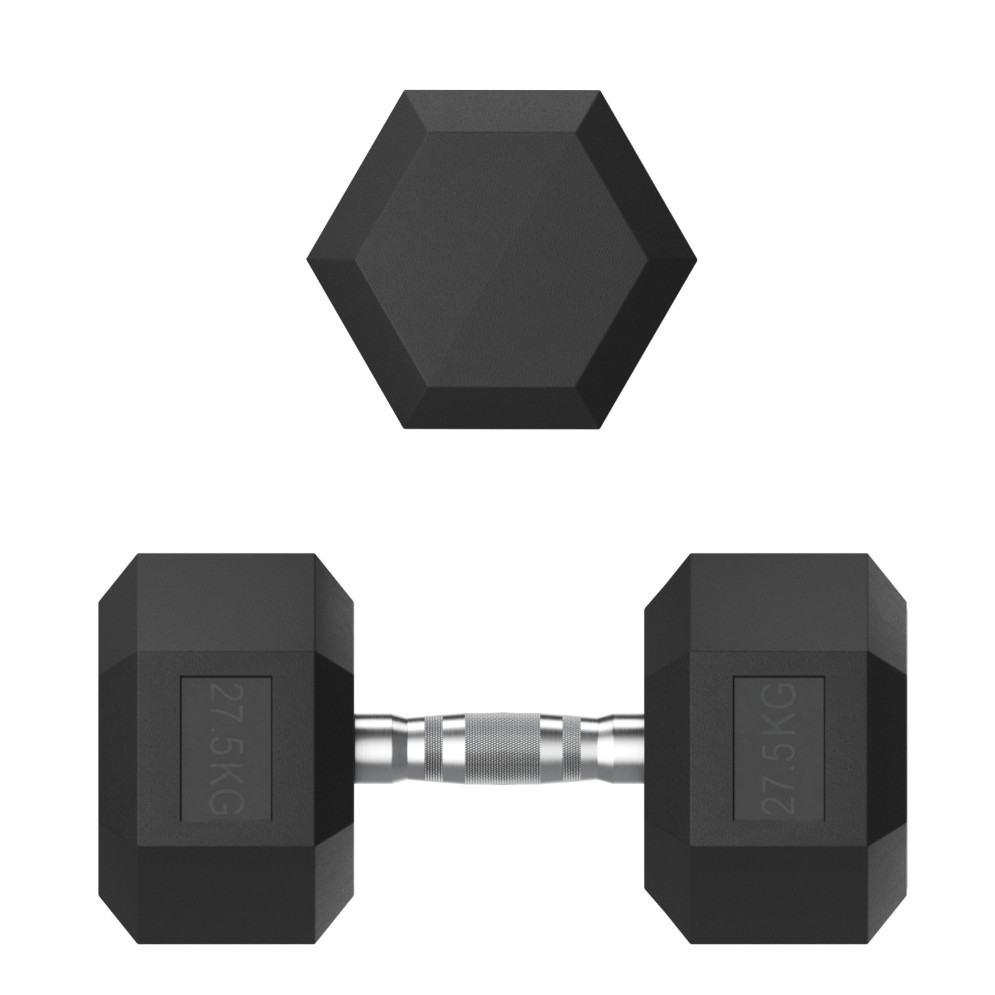 Гантель гексагональная UNIX Fit обрезиненная 27,5 кг, 2 шт.