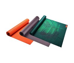 Коврик для йоги HUGGER MUGGER Gallery Collection ярко-оранжевый с рисунком