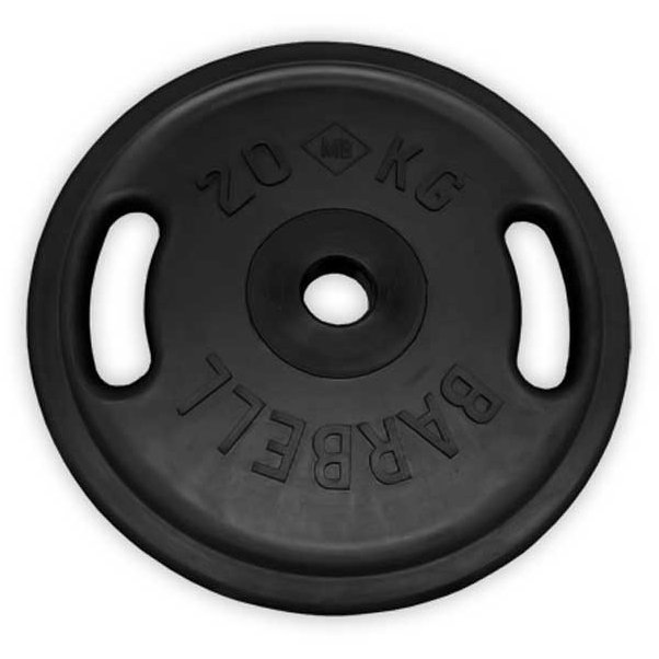 Блин обрезиненный MB Barbell Евро - Классик 20 кг, с ручками, черный ф50 мм
