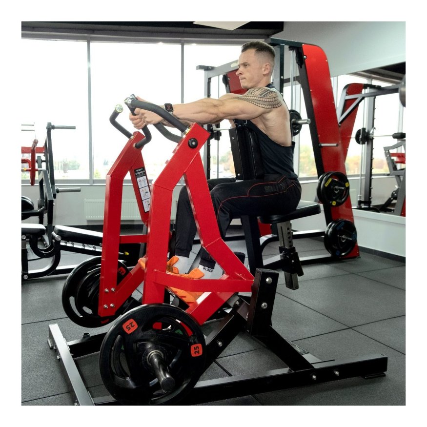Наклонная гребная тяга на свободных весах Protrain PP106 (черно-красный)