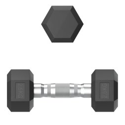 Гантель гексагональная UNIX Fit обрезиненная 2,5 кг, 2 шт.